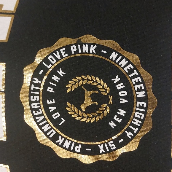 Pink Victoria's Secret Black Love Pink University New York Hoodie Sz S - Picture 3 of 15